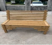 120cm Aluminum Alloy Bamboo Look Outdoor Garden Bench With Back Support suppliers